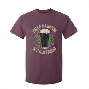 Irish Shamrock Beer Day T Shirt For Kid Hello Darkness My Old Friend TS10 Maroon Print Your Wear