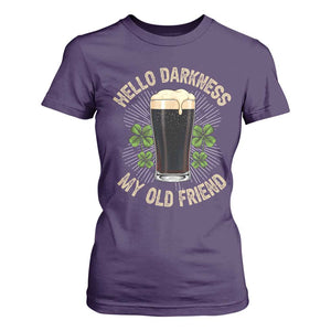 Irish Shamrock Beer Day T Shirt For Women Hello Darkness My Old Friend TS10 Purple Print Your Wear