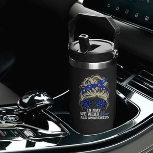 ALS Awareness We Wear Blue In May Flip Straw Tumbler TS10 Print Your Wear