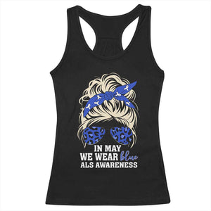 ALS Awareness We Wear Blue In May Racerback Tank Top TS10 Black Print Your Wear