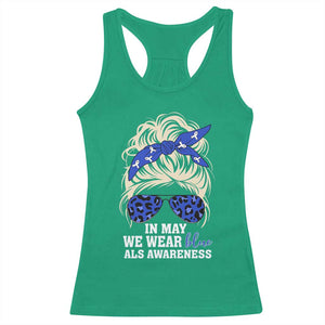 ALS Awareness We Wear Blue In May Racerback Tank Top TS10 Irish Green Print Your Wear