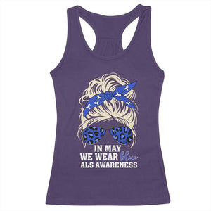 ALS Awareness We Wear Blue In May Racerback Tank Top TS10 Purple Print Your Wear