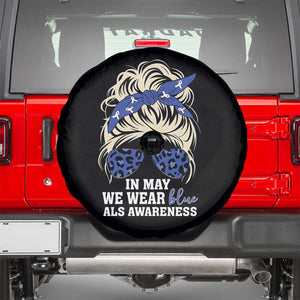 ALS Awareness We Wear Blue In May Spare Tire Cover TS10 Black Print Your Wear
