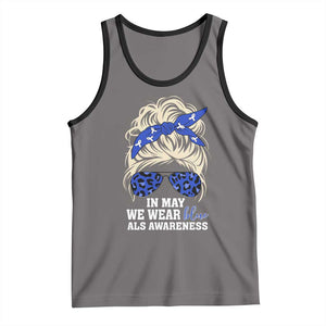 ALS Awareness We Wear Blue In May Tank Top TS10 Deep Heather Black Print Your Wear