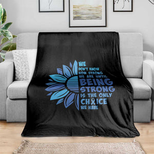 ALS Awareness Throw Blanket Blue Ribbon Stronger Survivor TS10 Print Your Wear