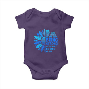 ALS Awareness Baby Onesie Blue Ribbon Stronger Survivor TS10 Purple Print Your Wear