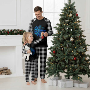 ALS Awareness Plaid Pajama Set Blue Ribbon Stronger Survivor TS10 White Plaid Print Your Wear