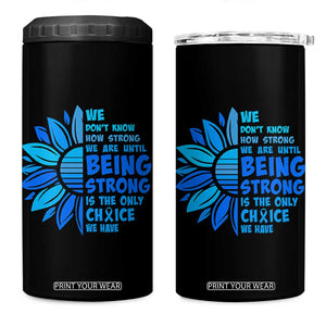 ALS Awareness 4 in 1 Can Cooler Tumbler Blue Ribbon Stronger Survivor TS10 One Size: 16 oz Black Print Your Wear