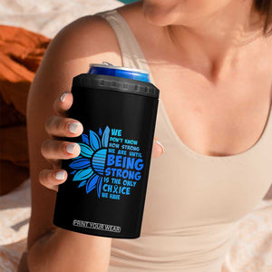 ALS Awareness 4 in 1 Can Cooler Tumbler Blue Ribbon Stronger Survivor TS10 Print Your Wear