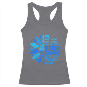 ALS Awareness Racerback Tank Top Blue Ribbon Stronger Survivor TS10 Charcoal Print Your Wear