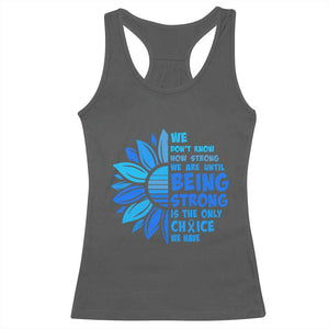 ALS Awareness Racerback Tank Top Blue Ribbon Stronger Survivor TS10 Dark Heather Print Your Wear