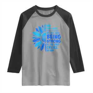 ALS Awareness Raglan Shirt Blue Ribbon Stronger Survivor TS10 Sport Gray Black Print Your Wear