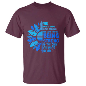 ALS Awareness T Shirt Blue Ribbon Stronger Survivor TS10 Maroon Print Your Wear