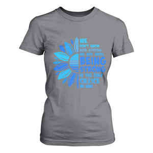 ALS Awareness T Shirt For Women Blue Ribbon Stronger Survivor TS10 Charcoal Print Your Wear