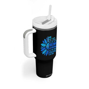 ALS Awareness Tumbler With Handle Blue Ribbon Stronger Survivor TS10 Print Your Wear