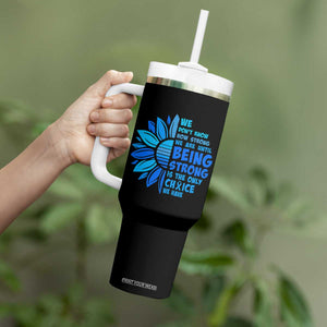 ALS Awareness Tumbler With Handle Blue Ribbon Stronger Survivor TS10 Print Your Wear