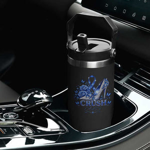 ALS Awareness Flip Straw Tumbler Blue Ribbon Women Crush ALS TS10 Print Your Wear