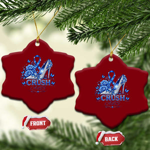ALS Awareness Ceramic Ornament Blue Ribbon Women Crush ALS TS10 Print Your Wear