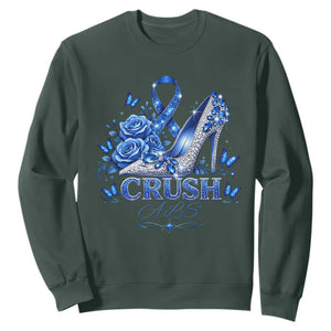 ALS Awareness Sweatshirt Blue Ribbon Women Crush ALS TS10 Dark Forest Green Print Your Wear