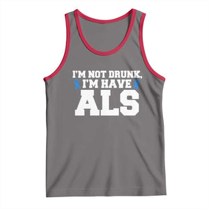 ALS Awareness Tank Top Im Not Drunk I Have ALS TS10 Deep Heather Red Print Your Wear