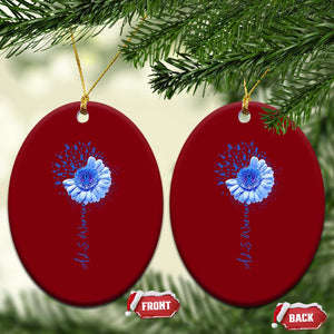 ALS Awareness Ceramic Ornament Blue Ribbon Sunflower ALS Warrior TS10 Print Your Wear
