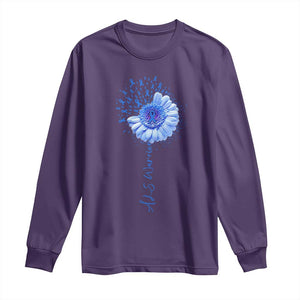 ALS Awareness Long Sleeve Shirt Blue Ribbon Sunflower ALS Warrior TS10 Purple Print Your Wear
