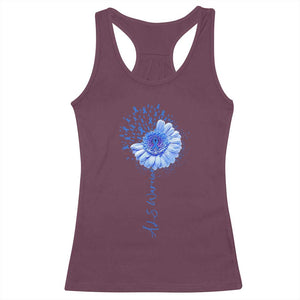 ALS Awareness Racerback Tank Top Blue Ribbon Sunflower ALS Warrior TS10 Maroon Print Your Wear