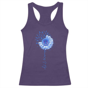 ALS Awareness Racerback Tank Top Blue Ribbon Sunflower ALS Warrior TS10 Purple Print Your Wear
