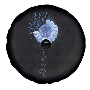 ALS Awareness Spare Tire Cover Blue Ribbon Sunflower ALS Warrior TS10 Print Your Wear