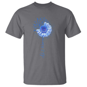 ALS Awareness T Shirt Blue Ribbon Sunflower ALS Warrior TS10 Charcoal Print Your Wear