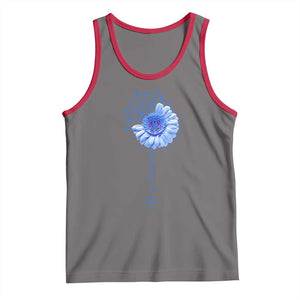ALS Awareness Tank Top Blue Ribbon Sunflower ALS Warrior TS10 Deep Heather Red Print Your Wear