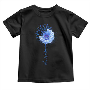 ALS Awareness Toddler T Shirt Blue Ribbon Sunflower ALS Warrior TS10 Black Print Your Wear