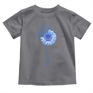 ALS Awareness Toddler T Shirt Blue Ribbon Sunflower ALS Warrior TS10 Charcoal Print Your Wear