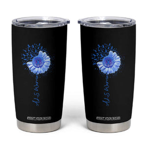 ALS Awareness Tumbler Cup Blue Ribbon Sunflower ALS Warrior TS10 Black Print Your Wear