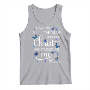 ALS Awareness Tank Top I Can Do All Things Through Christ Butterfly Bible Verse Motivational TS10 Athletic Heather Print Your Wear