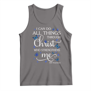 ALS Awareness Tank Top I Can Do All Things Through Christ Butterfly Bible Verse Motivational TS10 Deep Heather Print Your Wear