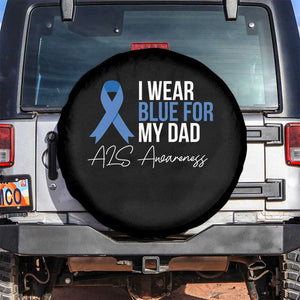 I Wear Blue For My Dad ALS Awareness Spare Tire Cover TS10 No hole Black Print Your Wear