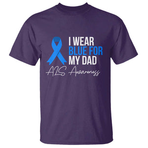 I Wear Blue For My Dad ALS Awareness T Shirt TS10 Purple Print Your Wear
