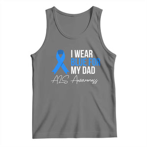 I Wear Blue For My Dad ALS Awareness Tank Top TS10 Black Heather Print Your Wear