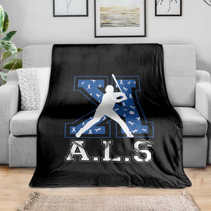 ALS Awareness Throw Blanket Baseball Strike Out ALS Support TS10 Print Your Wear