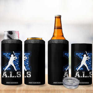 ALS Awareness 4 in 1 Can Cooler Tumbler Baseball Strike Out ALS Support TS10 Print Your Wear