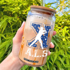 ALS Awareness Glass Can Baseball Strike Out ALS Support TS10 Black Print Your Wear