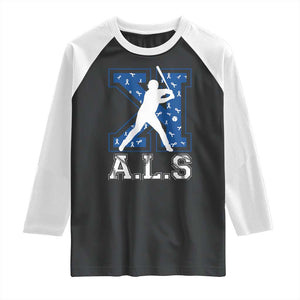 ALS Awareness Raglan Shirt Baseball Strike Out ALS Support TS10 Black White Print Your Wear