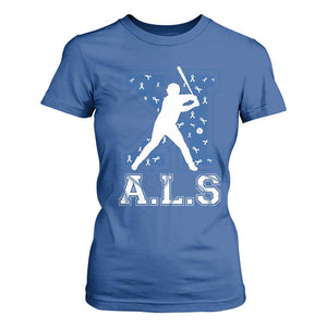 ALS Awareness T Shirt For Women Baseball Strike Out ALS Support TS10 Royal Blue Print Your Wear
