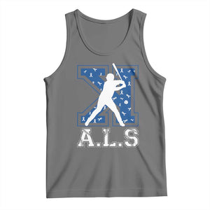 ALS Awareness Tank Top Baseball Strike Out ALS Support TS10 Black Heather Print Your Wear