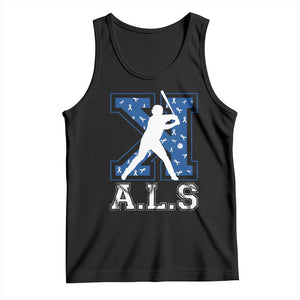 ALS Awareness Tank Top Baseball Strike Out ALS Support TS10 Black Print Your Wear