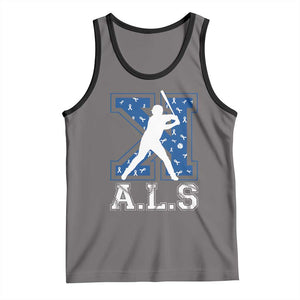 ALS Awareness Tank Top Baseball Strike Out ALS Support TS10 Deep Heather Black Print Your Wear
