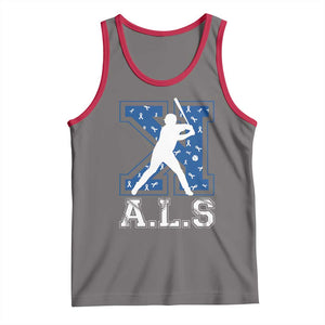 ALS Awareness Tank Top Baseball Strike Out ALS Support TS10 Deep Heather Red Print Your Wear