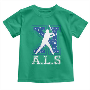 ALS Awareness Toddler T Shirt Baseball Strike Out ALS Support TS10 Irish Green Print Your Wear