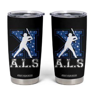 ALS Awareness Tumbler Cup Baseball Strike Out ALS Support TS10 Black Print Your Wear